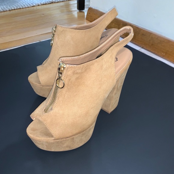 tan platform booties